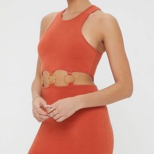 Burnt Orange Hoop Dress